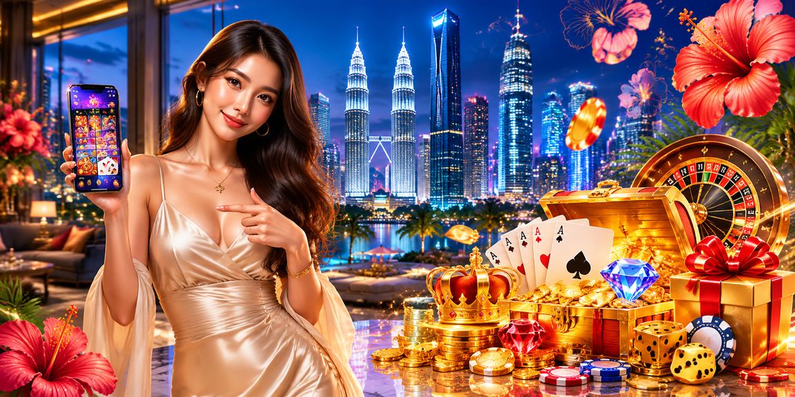 Pemandangan kasino mudah alih moden Kuala Lumpur dengan latar belakang malam